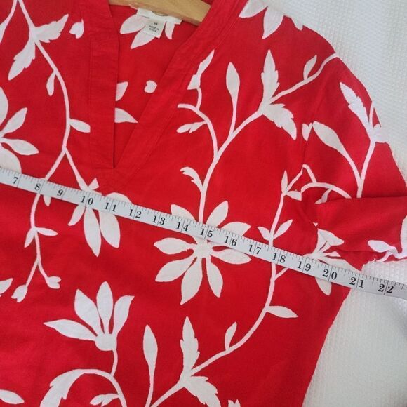 Talbots tunic full embroidery coastal summer resort tunic blouse - Picture 10 of 14